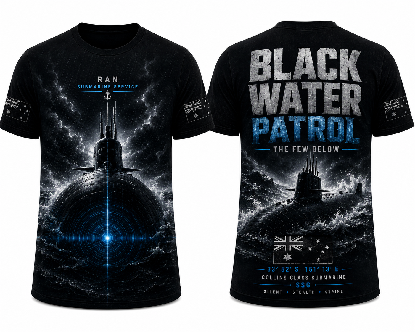 Royal Australian Navy Black Water Patrol 3D T-Shirt