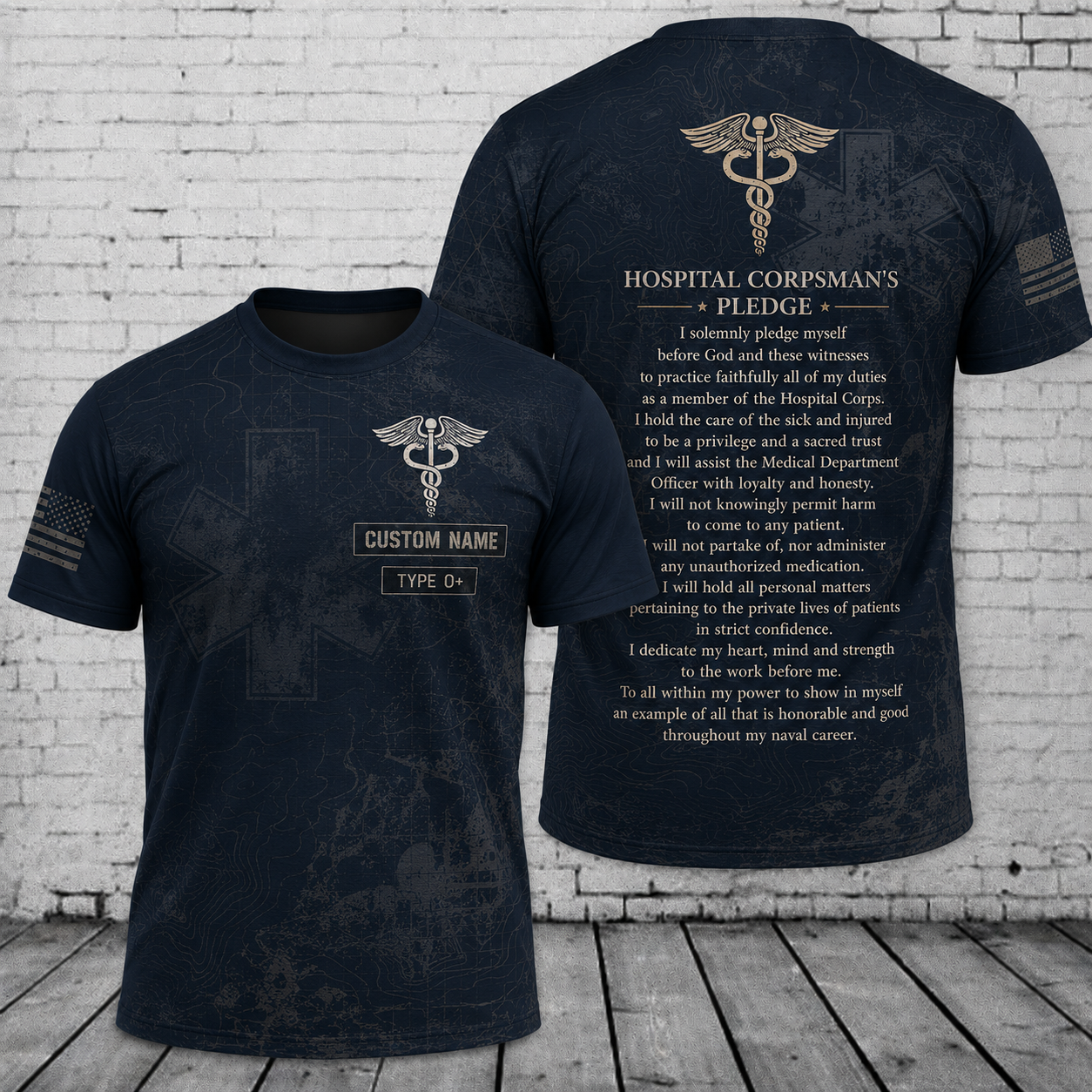 Custom Hospital Corps Combat Medic 3D T-Shirt - Military Medical Pride Shirt
