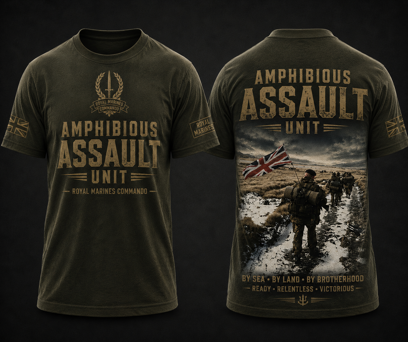 Amphibious Assault Unit Royal Marines Shirt UK Military Commando Tee