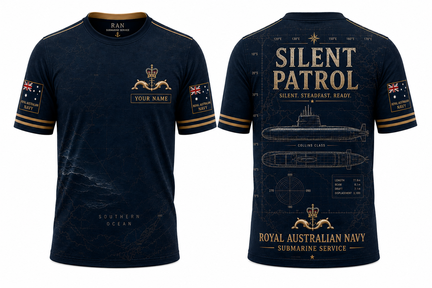 Royal Australian Navy Collins Class Silent Patrol 3D T-Shirt
