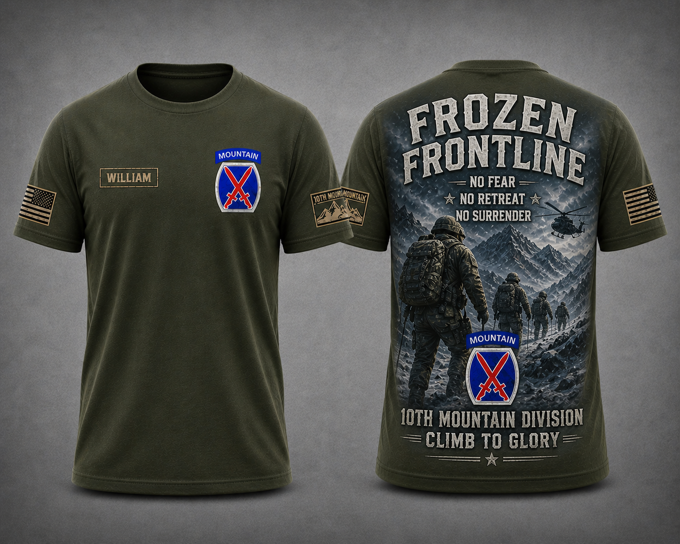Mountain Infantry Frozen Frontline Shirt Military Veteran Snow Battle Tee