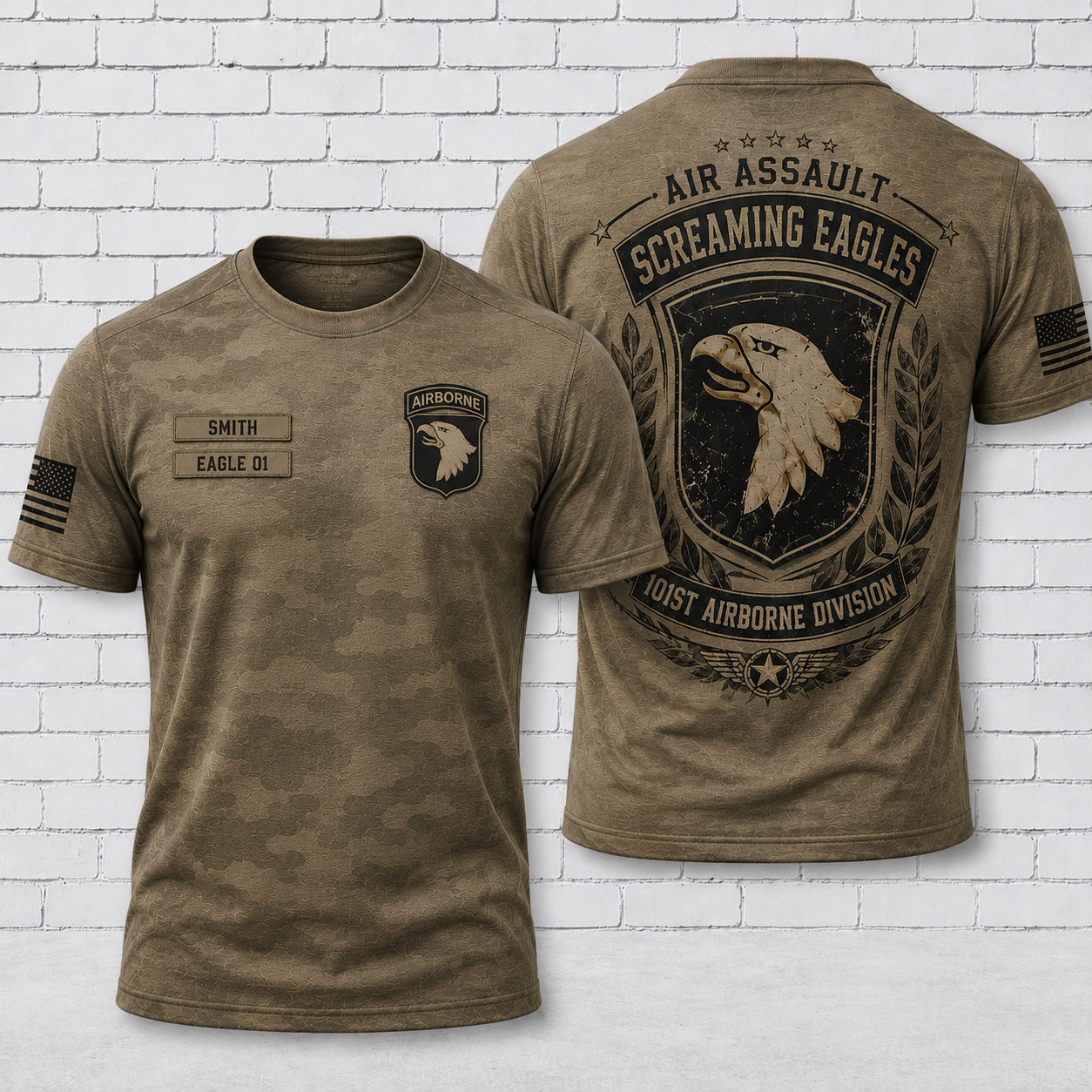 101st Airborne Heritage Elite 3D T-Shirt Screaming Eagles Military Shirt