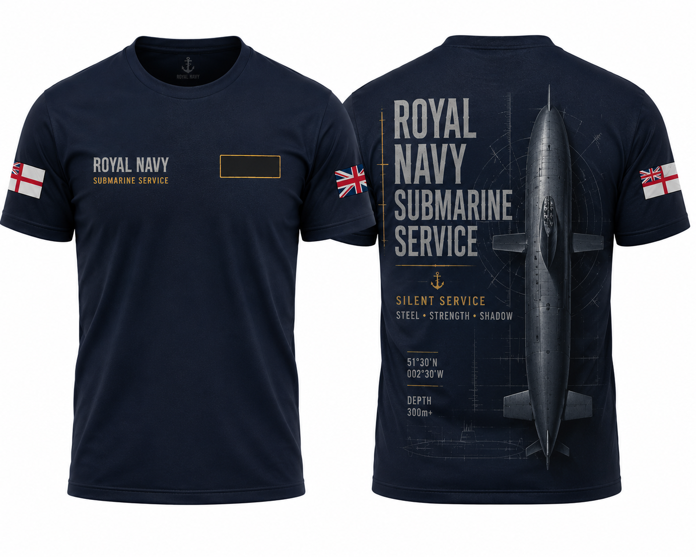 Royal Navy Steel And Shadow Submarine Shirt