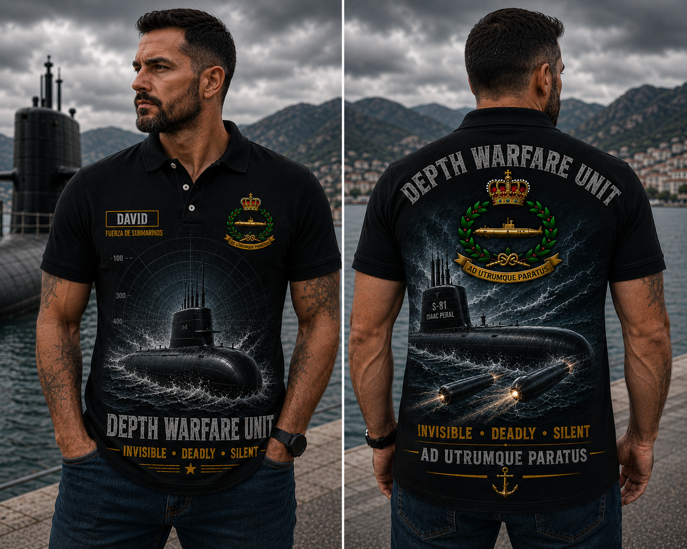 Spanish Navy Submarine Depth Warfare Unit S-81 Isaac Peral Polo Shirt