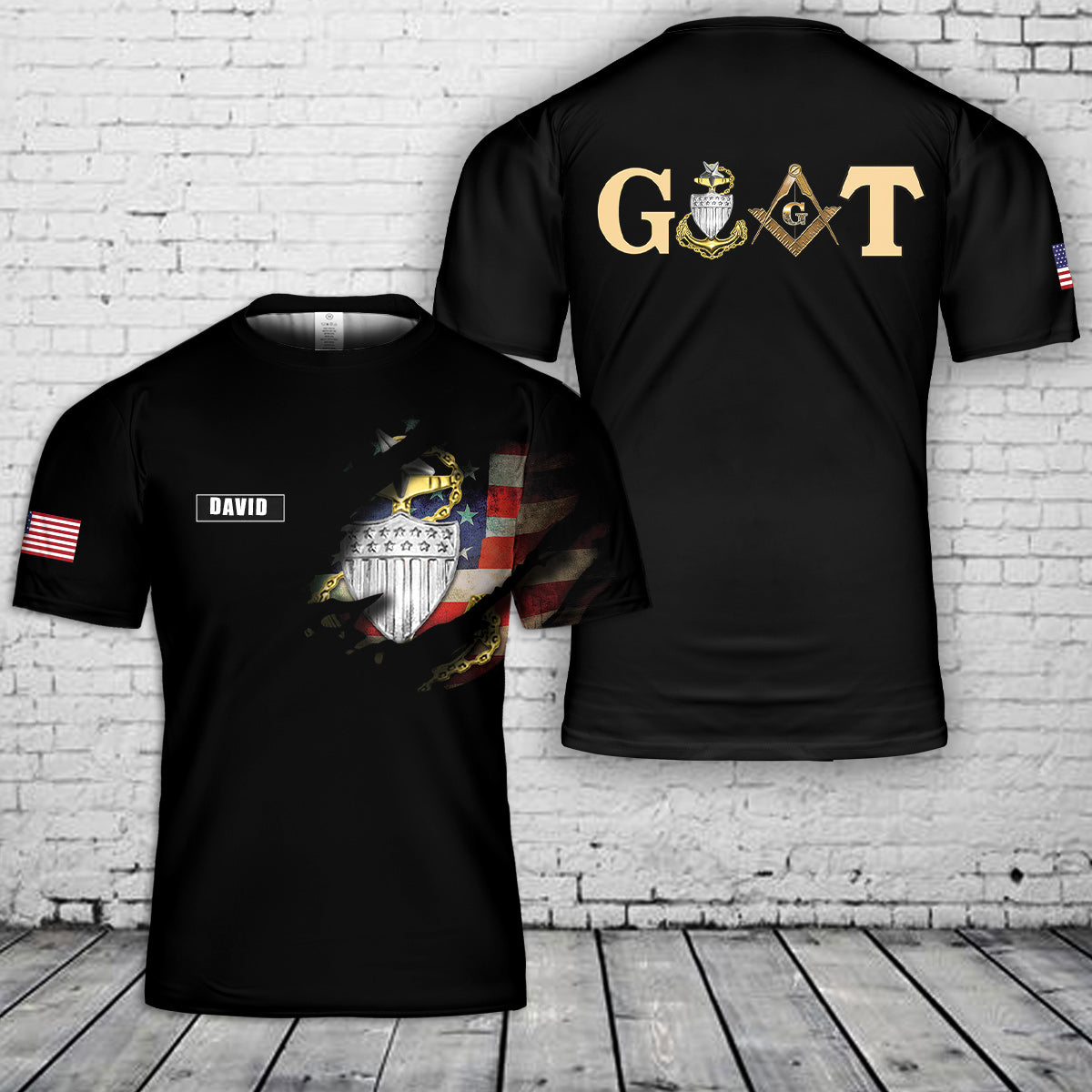 Custom Name US Coast Guard GOAT 3D T-Shirt