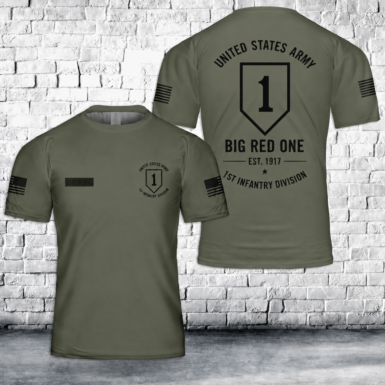 US Army Big Red One Est. 1917 1st Infantry Division 3D T-Shirt