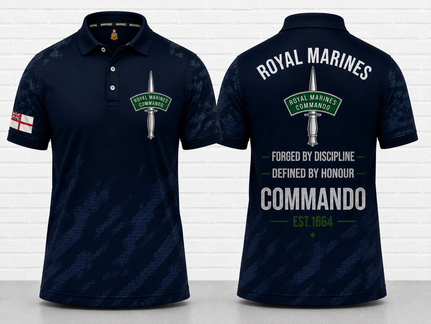 Royal Marines Commando Polo Shirt - Forged by Discipline Defined by Honour