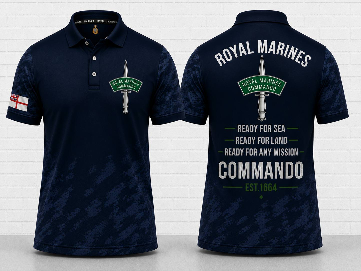 Royal Marines Commando Polo Shirt - Ready for Sea Ready for Land