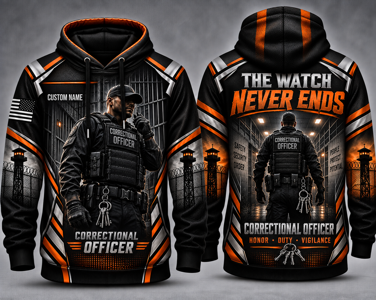 Custom Name Correctional Officer The Watch Never Ends 3D Hoodie