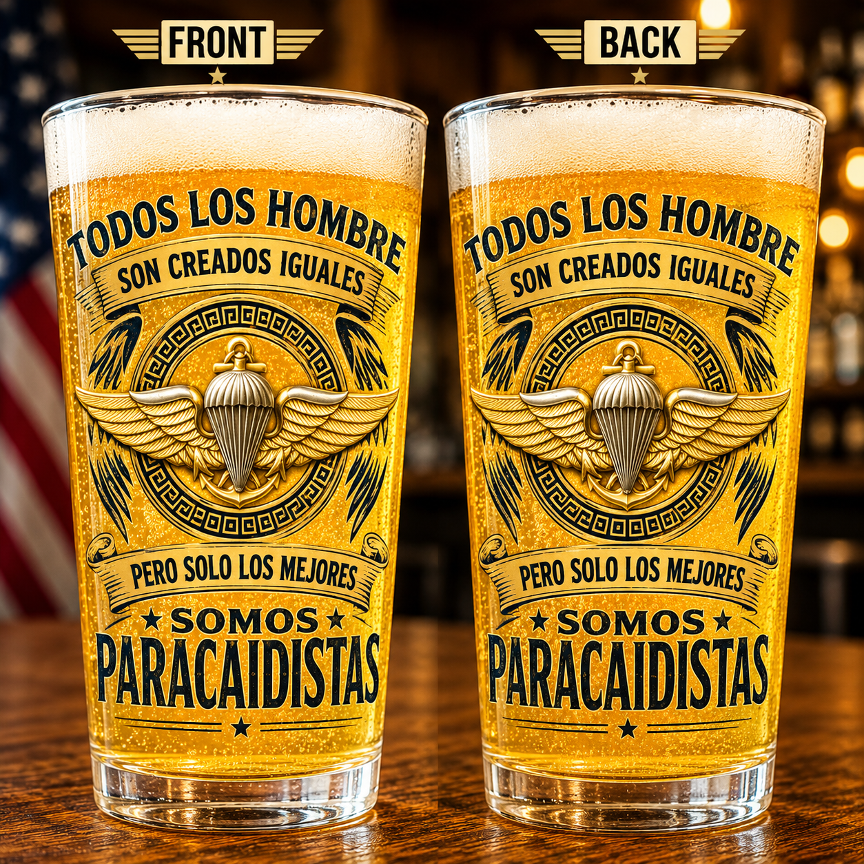Somos Paracaidistas Airborne 16oz Pint Beer Glass