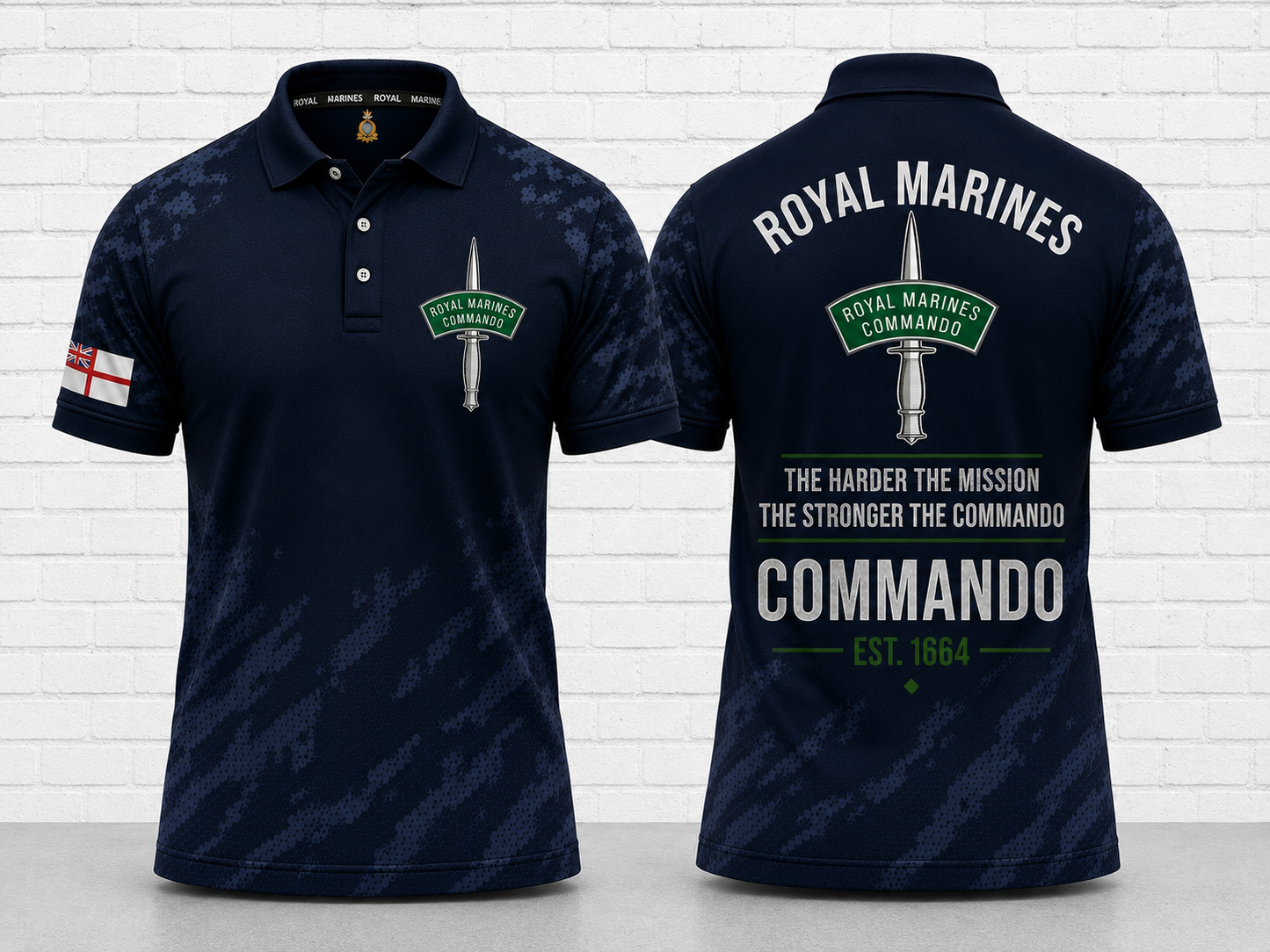 Royal Marines Commando Polo Shirt - The Harder the Mission The Stronger the Commando