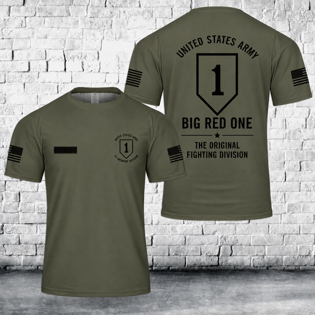 US Army Big Red One "The Original Fighting Division" 3D T-Shirt