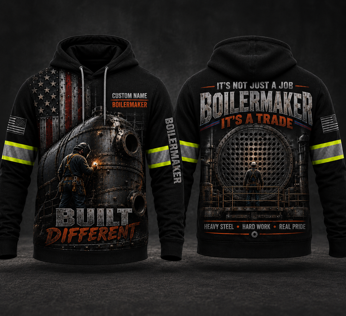 Custom Name Boilermaker Built Different 3D Hoodie