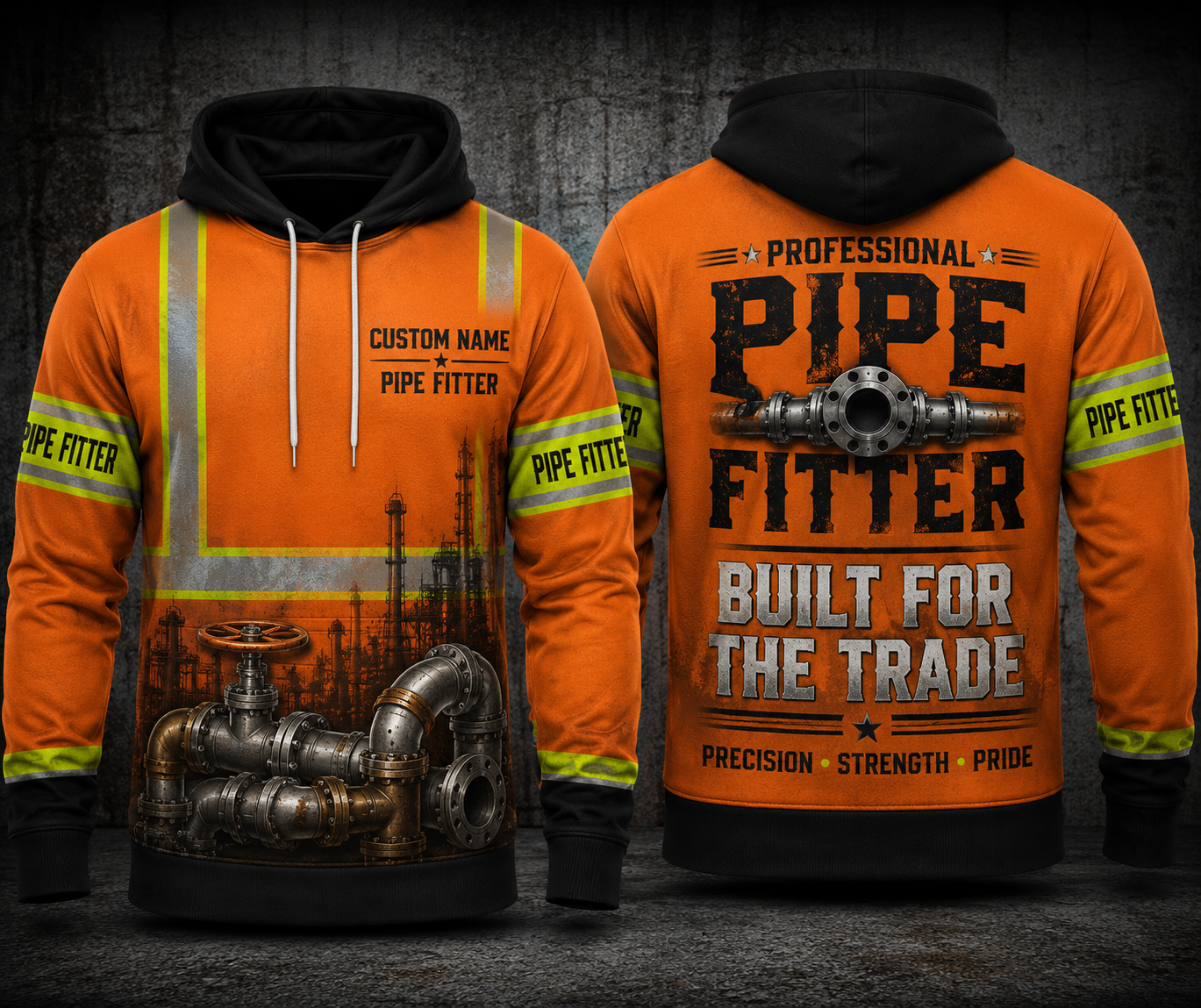 Custom Name Professional Pipe Fitter Built For The Trade 3D Hoodie