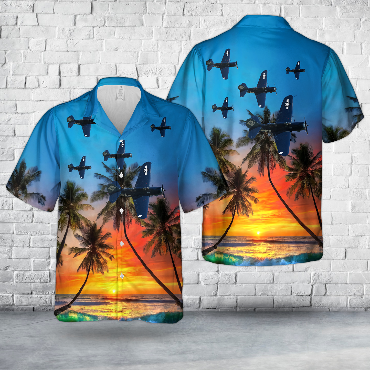 Curtiss SB2C Helldiver Carrier-based Dive Bomber Aircraft WWII Hawaiian Shirt