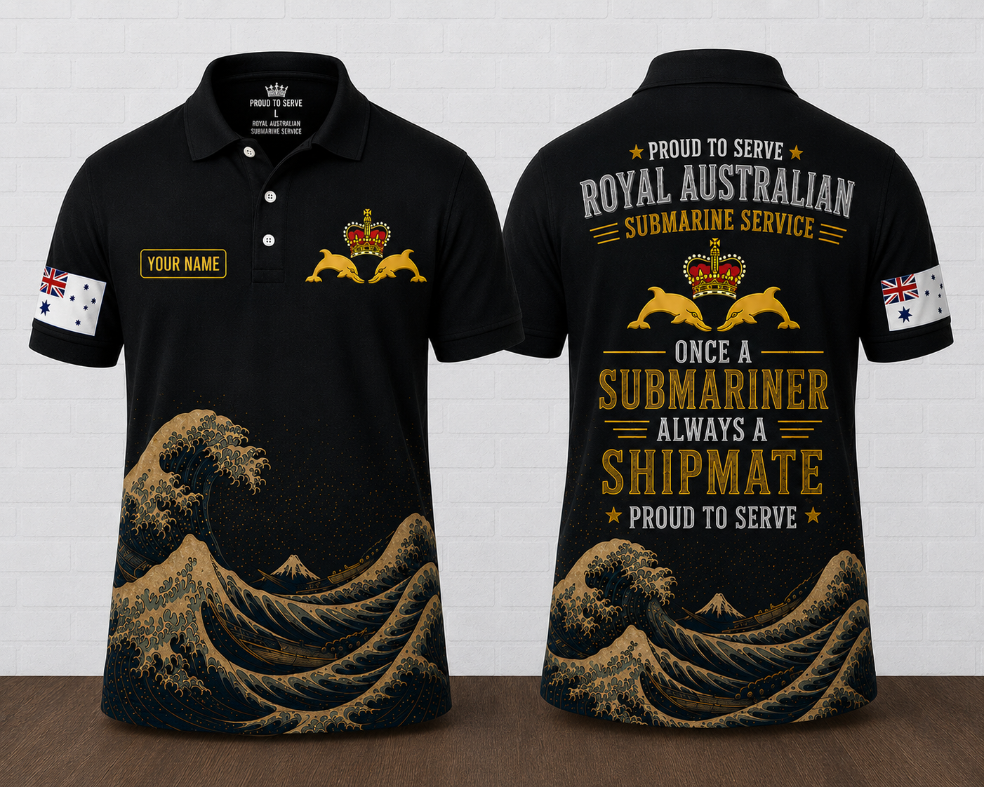 Custom Royal Australian Submarine Service Polo Shirt - Proud to Serve