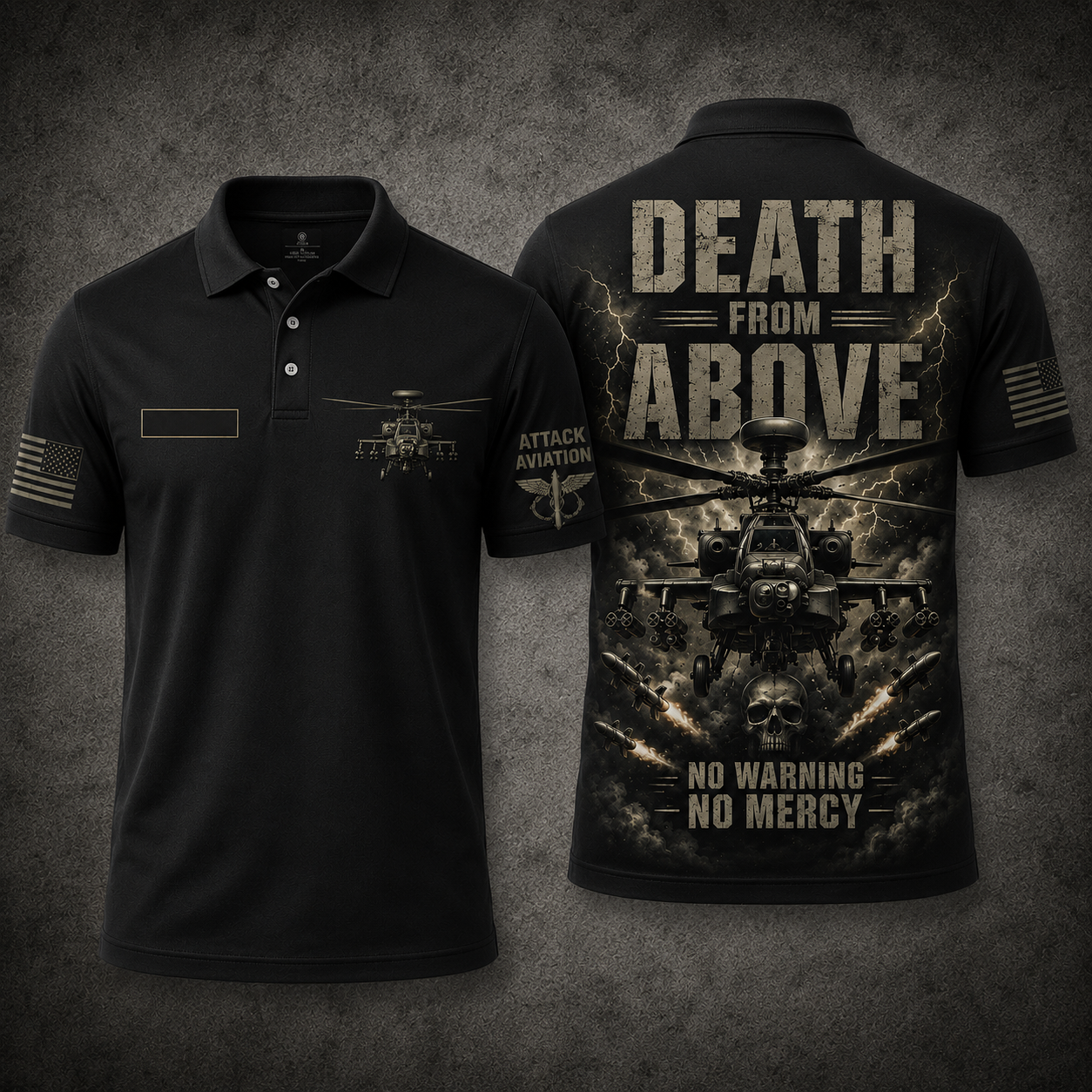 AH-64 Apache Air Assault Hunt Them Before They Hunt You Polo Shirt