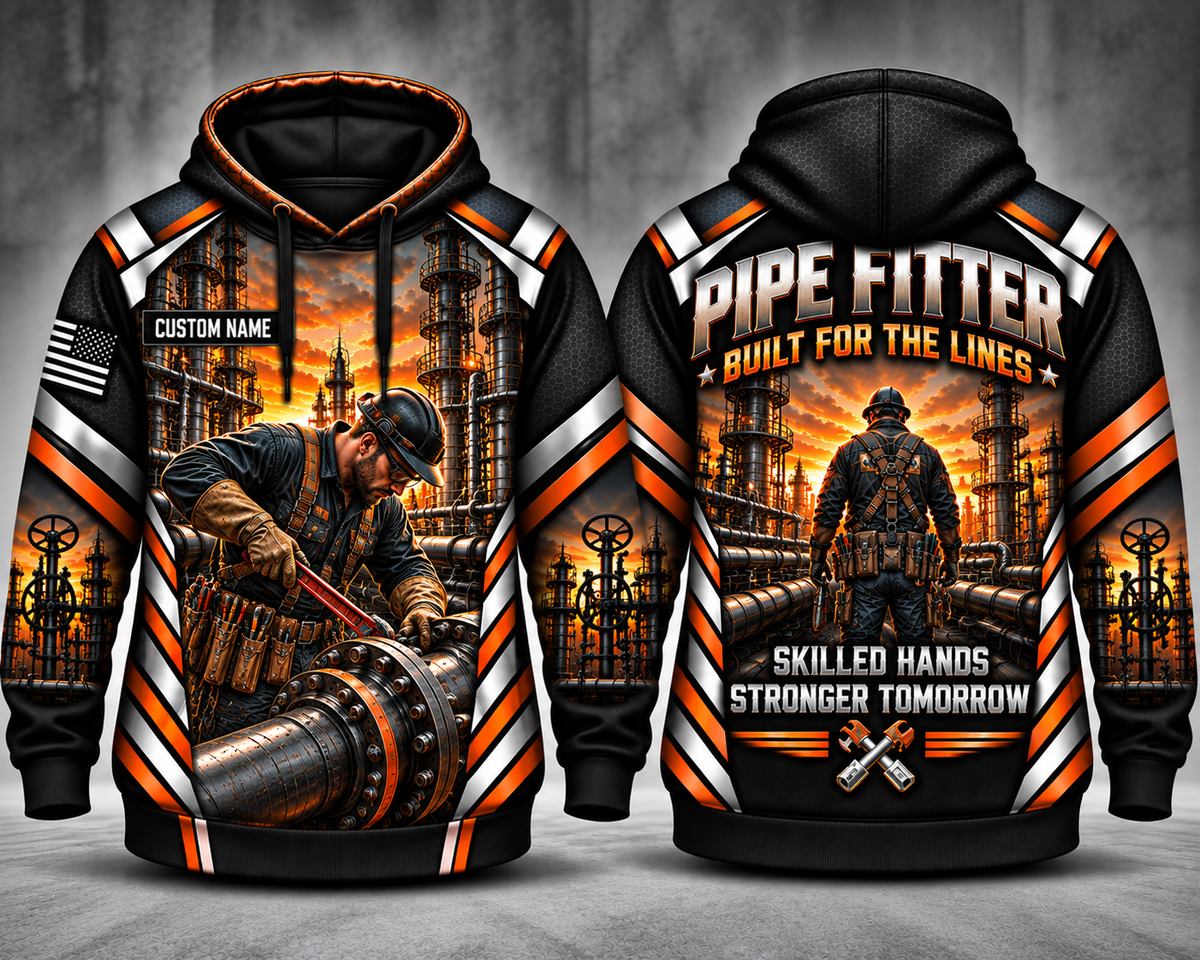Custom Name Pipe Fitter Built For The Lines 3D Hoodie