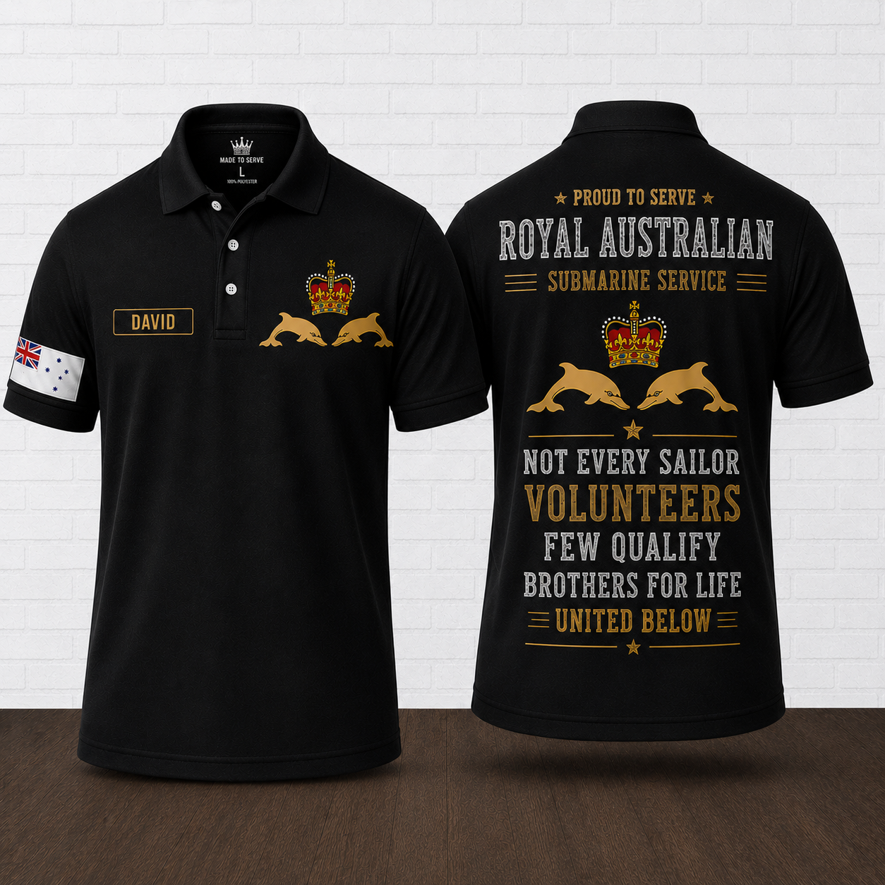 Custom Name Royal Australian Submarine Service Volunteers Few Qualify Polo Shirt