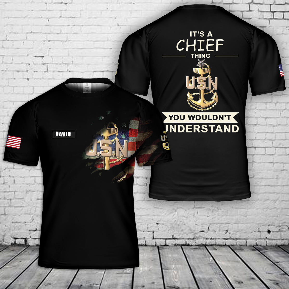 Custom name US Navy It's A Chief Thing 3D T-Shirt