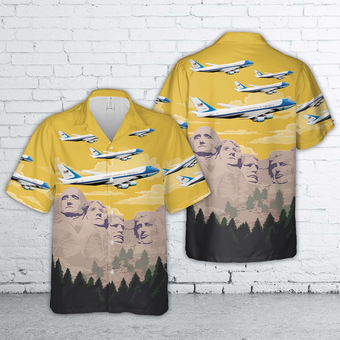 US Air Force One Boeing VC-25 flying over Mount Rushmore Hawaiian Shirt