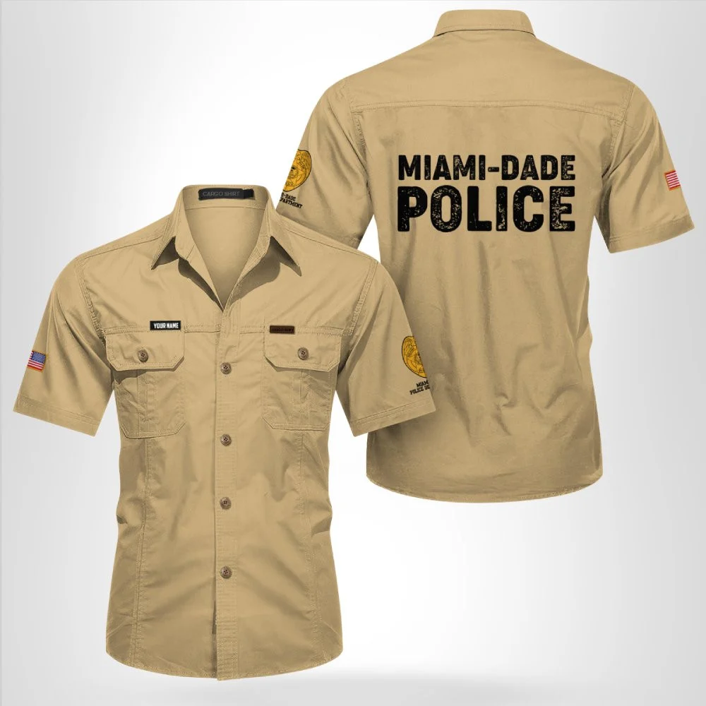 Custom Name Miami-Dade Police Department Cotton cargo shirt