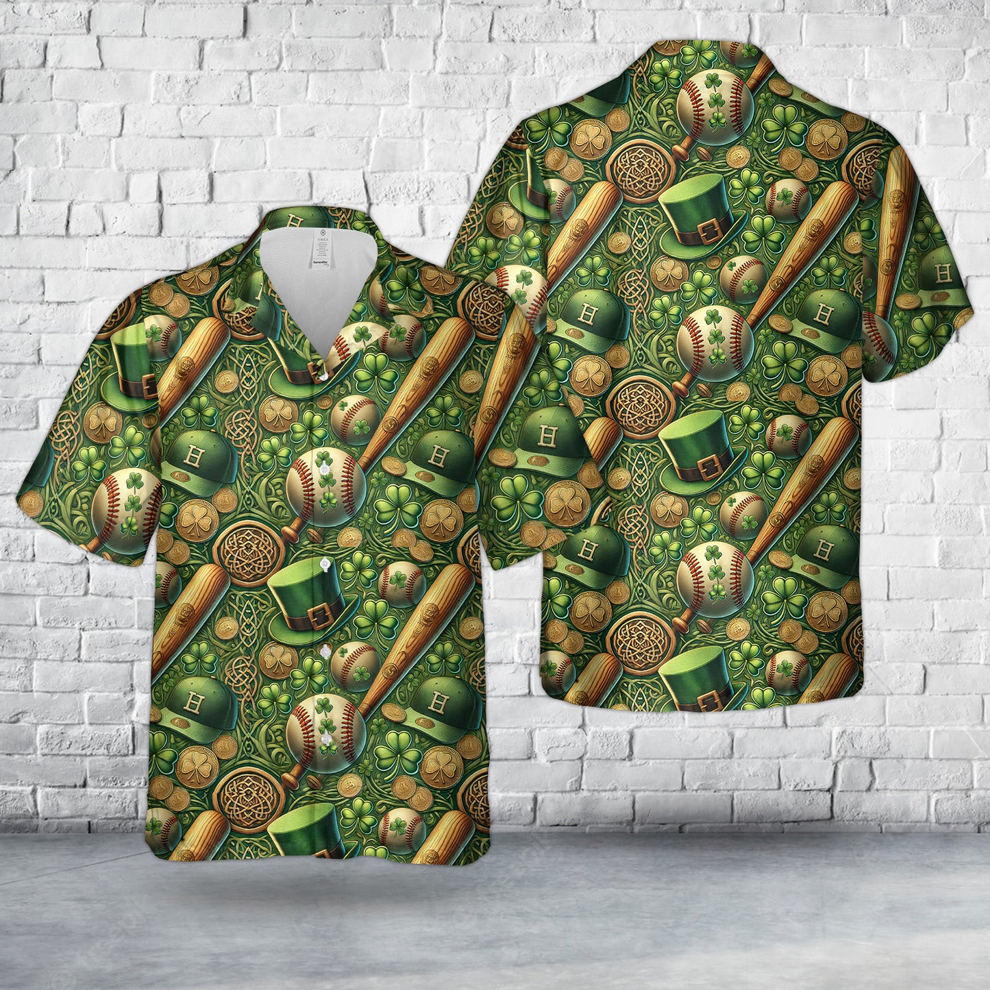 St. Patrick's Day Baseball Seamless Hawaiian Shirt