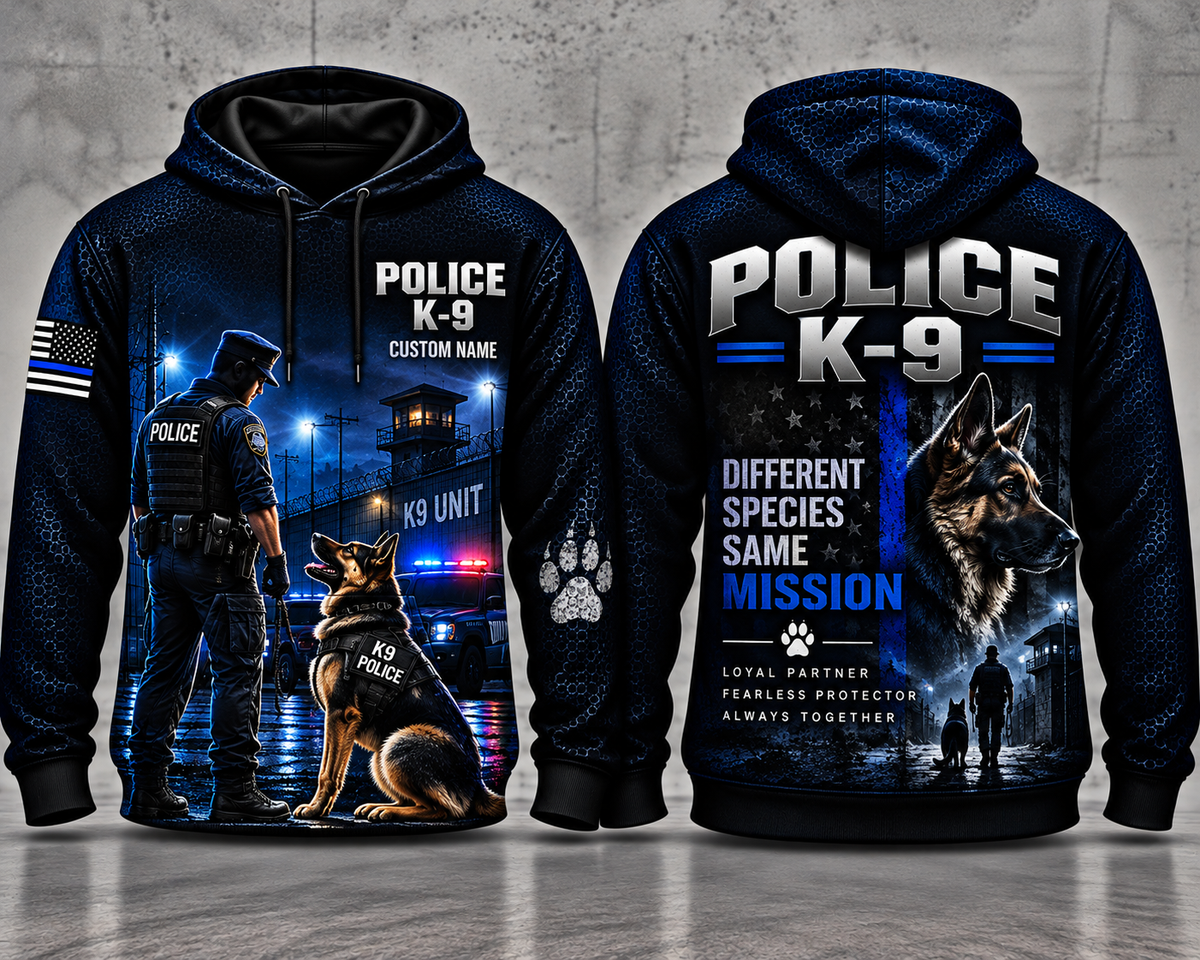 Police K9 Different Species Same Mission Custom Name 3D Hoodie