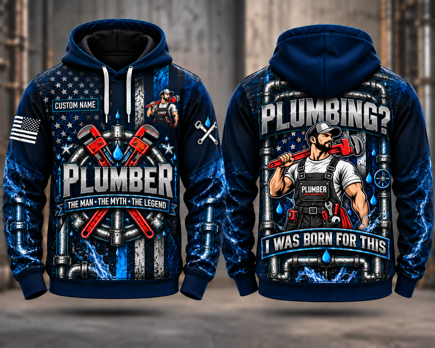 Plumber The Man The Myth The Legend Custom Name 3D Hoodie