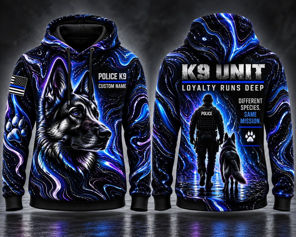 Police K9 Different Species Same Mission Custom Name 3D Hoodie - Loyalty Runs Deep