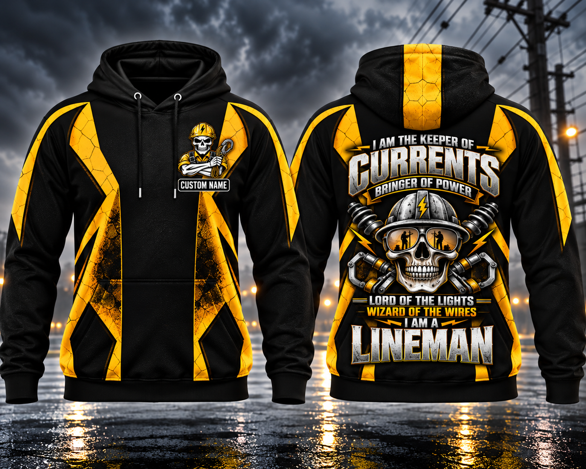Lineman Keeper of Currents Bringer of Power Custom Name 3D Hoodie