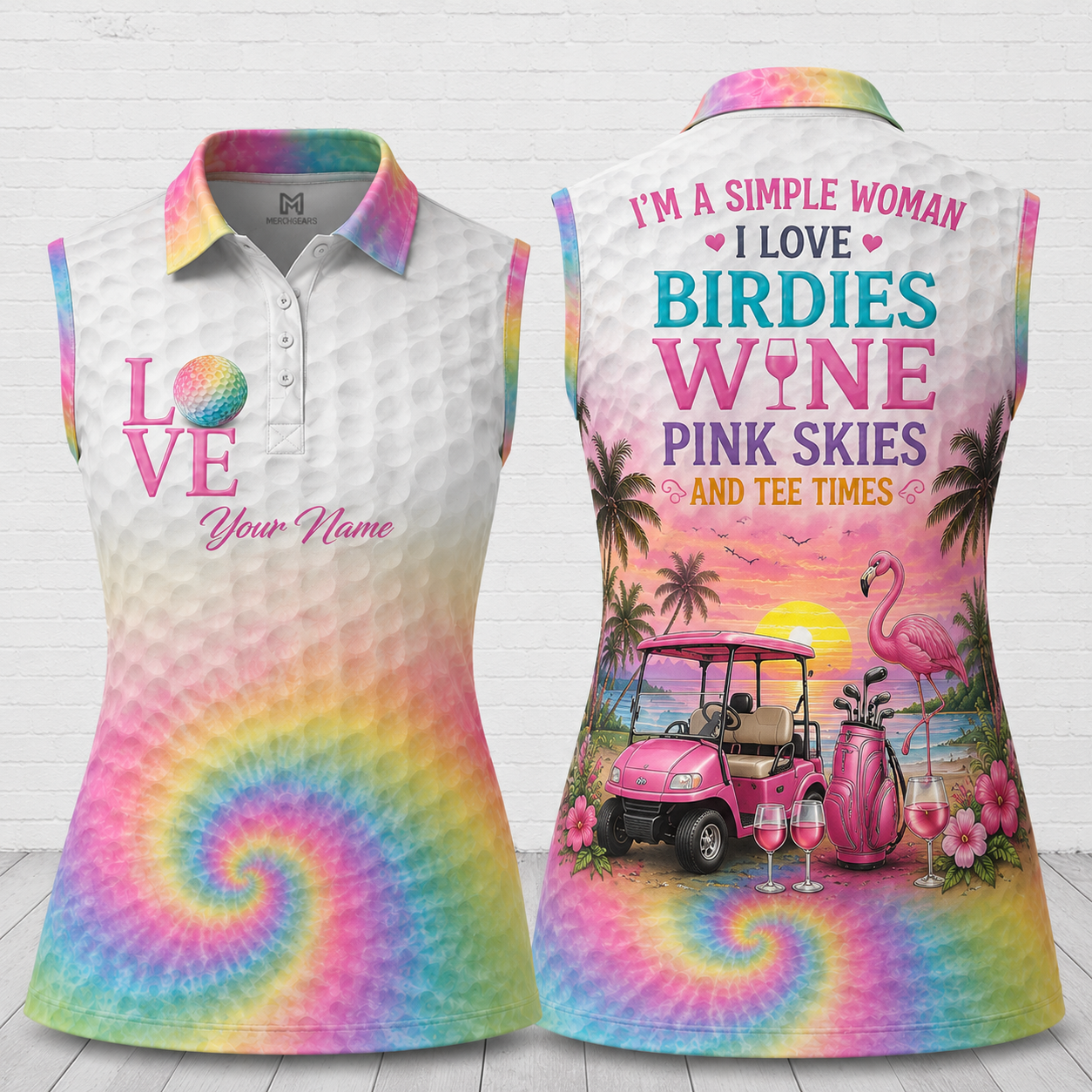 Custom Golf Cart Paradise Women's Sleeveless Polo Shirt