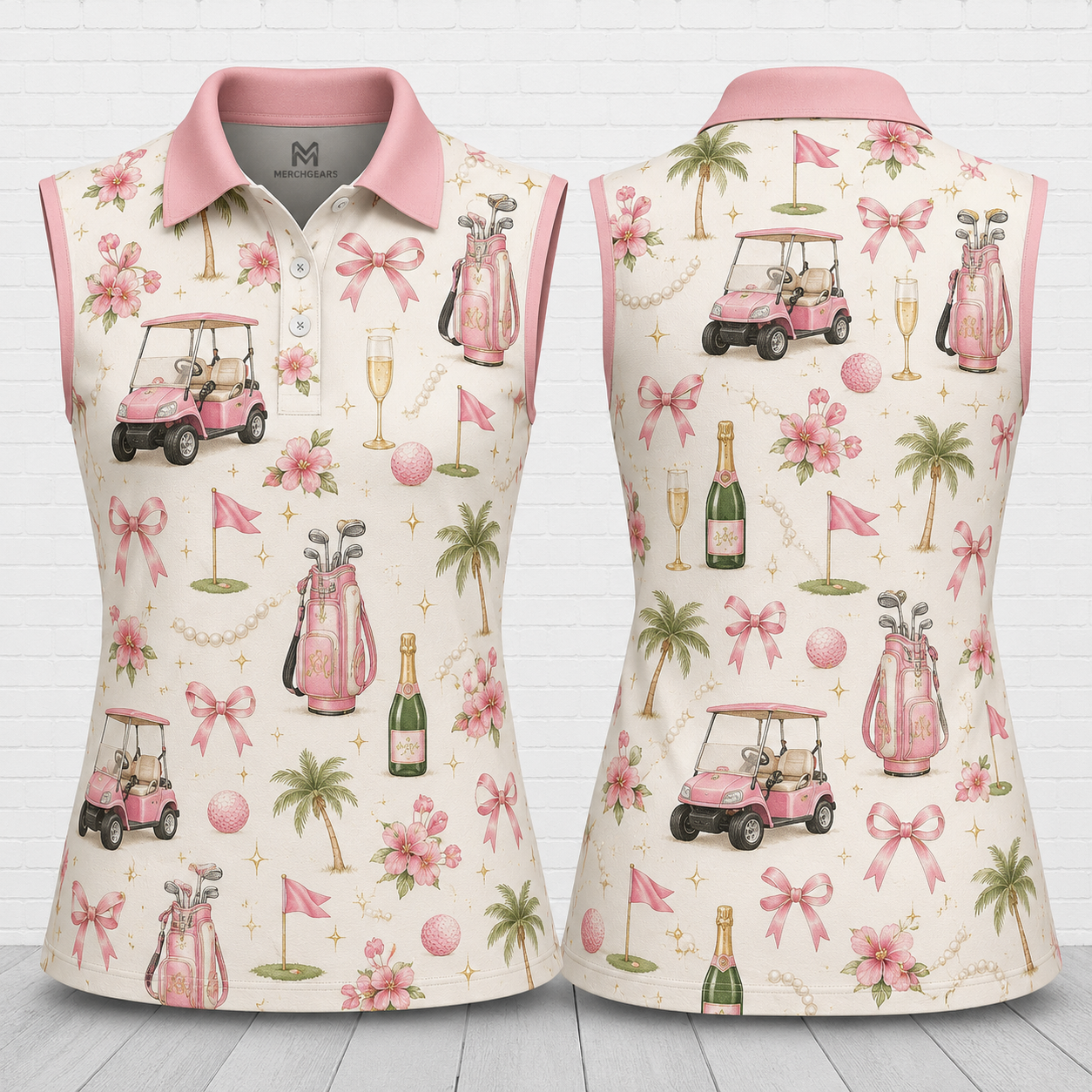 Personalized Coquette Golf Women's Sleeveless Polo Shirt