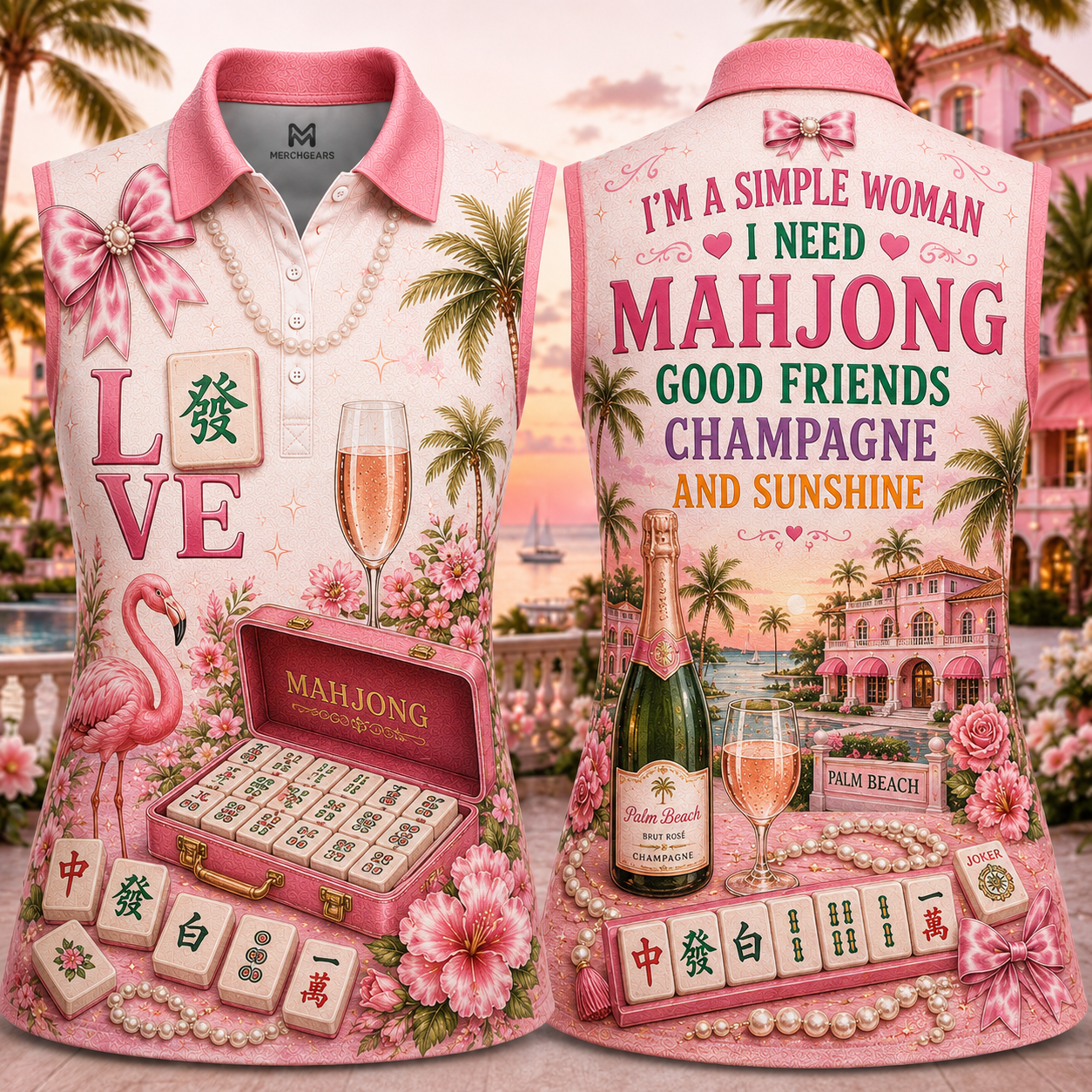 Palm Beach Mahjong Women's Sleeveless Polo shirt