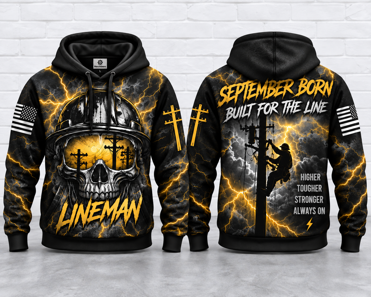 September Born Lineman 3D Hoodie - Built For The Line