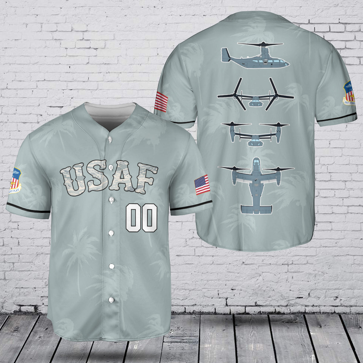 Custom Number USAF 1st Special Operations Wing Baseball Jersey