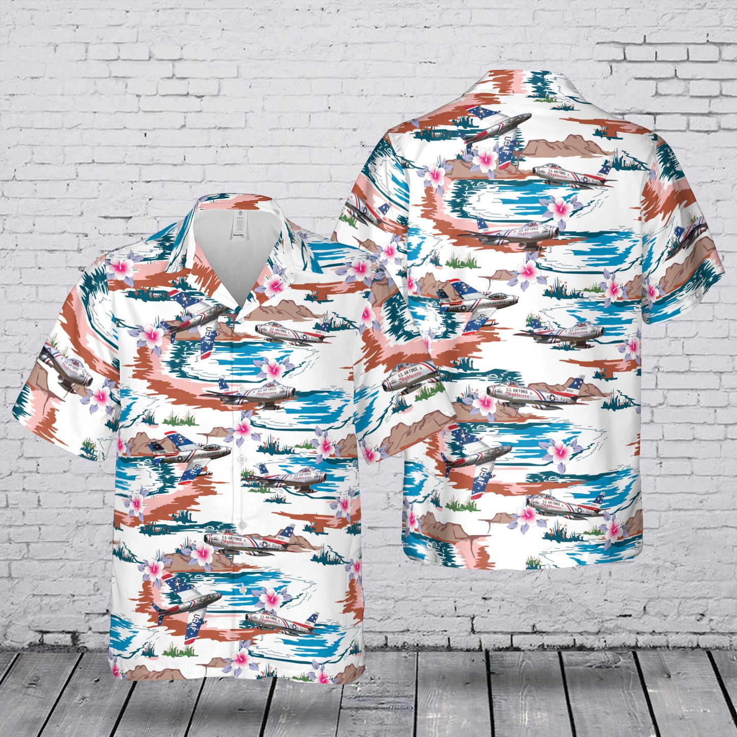 USAF F-86 Sabre Aircraft Classic Hawaiian Shirt