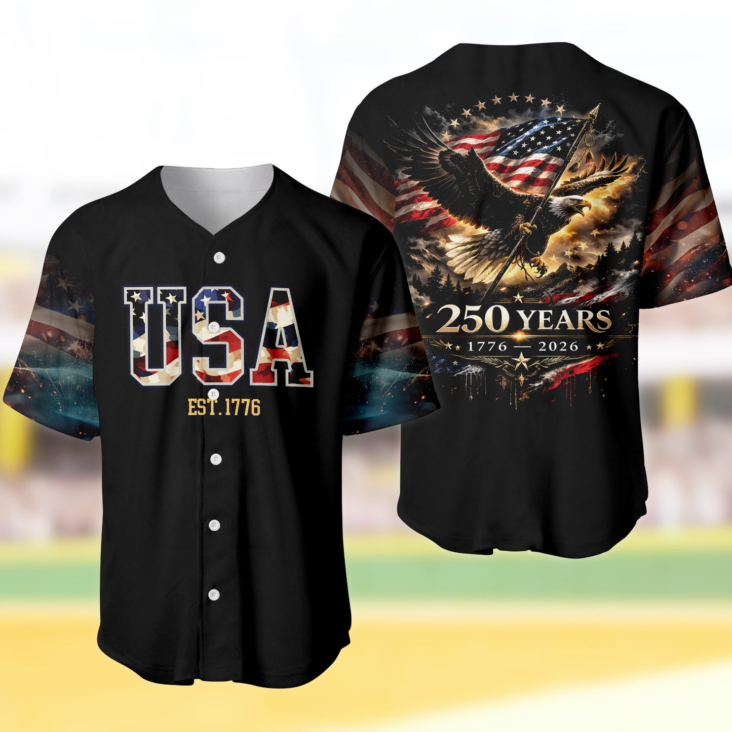 America 250th Anniversary, USA Independence Day 4 of July Baseball Jersey
