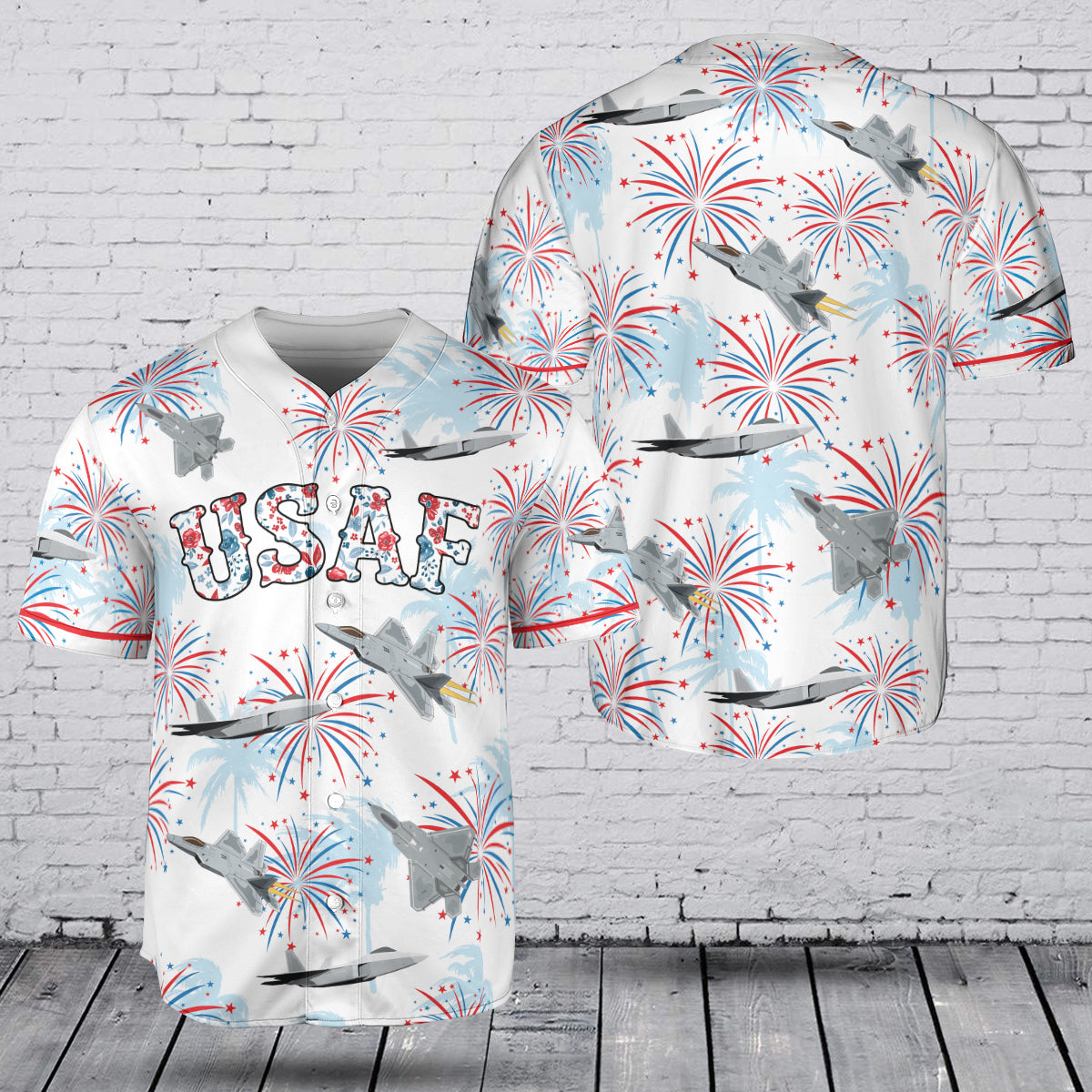 USAF F-22 Raptor 250th Anniversary, 4th of July Baseball Jersey