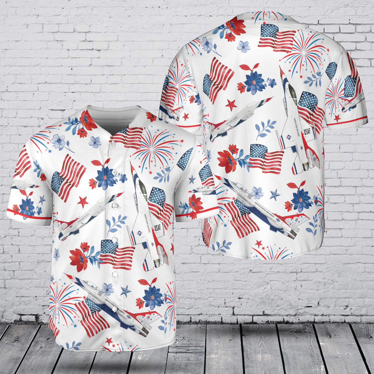 USAF Thunderbirds 250th Anniversary, 4th of July Baseball Jersey