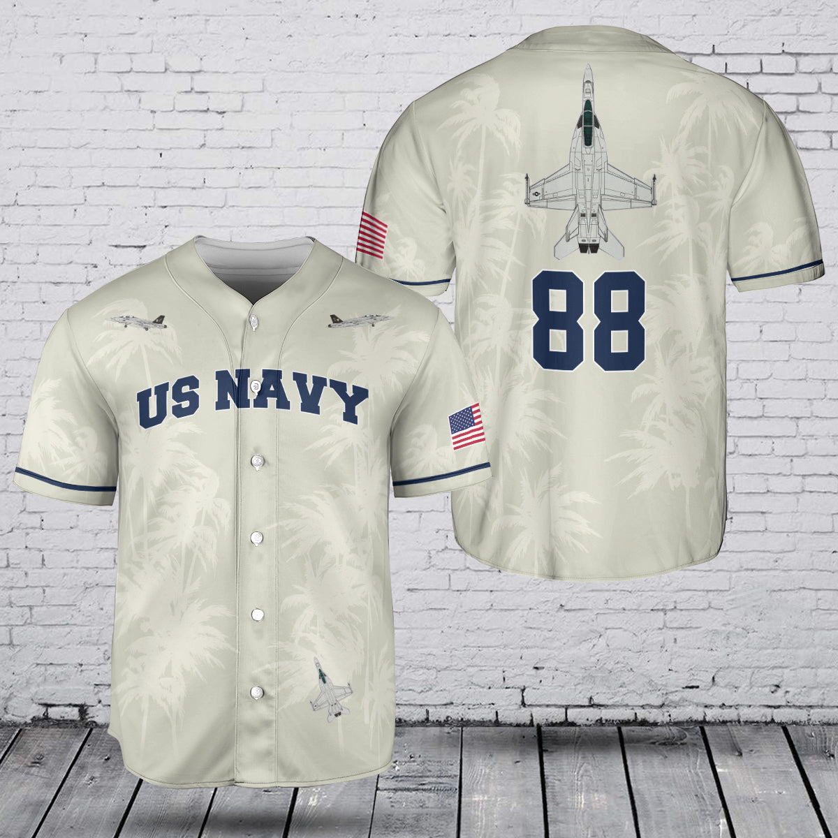 Custom Number U.S Navy Boeing F/A-18E/F Super Hornet Baseball Jersey
