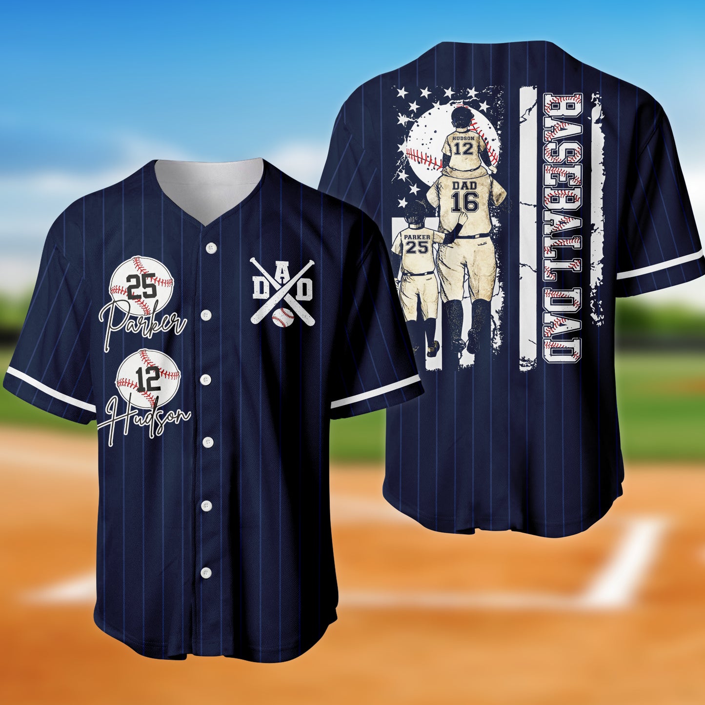 Custom Baseball Dad, Father's Day Baseball Jersey