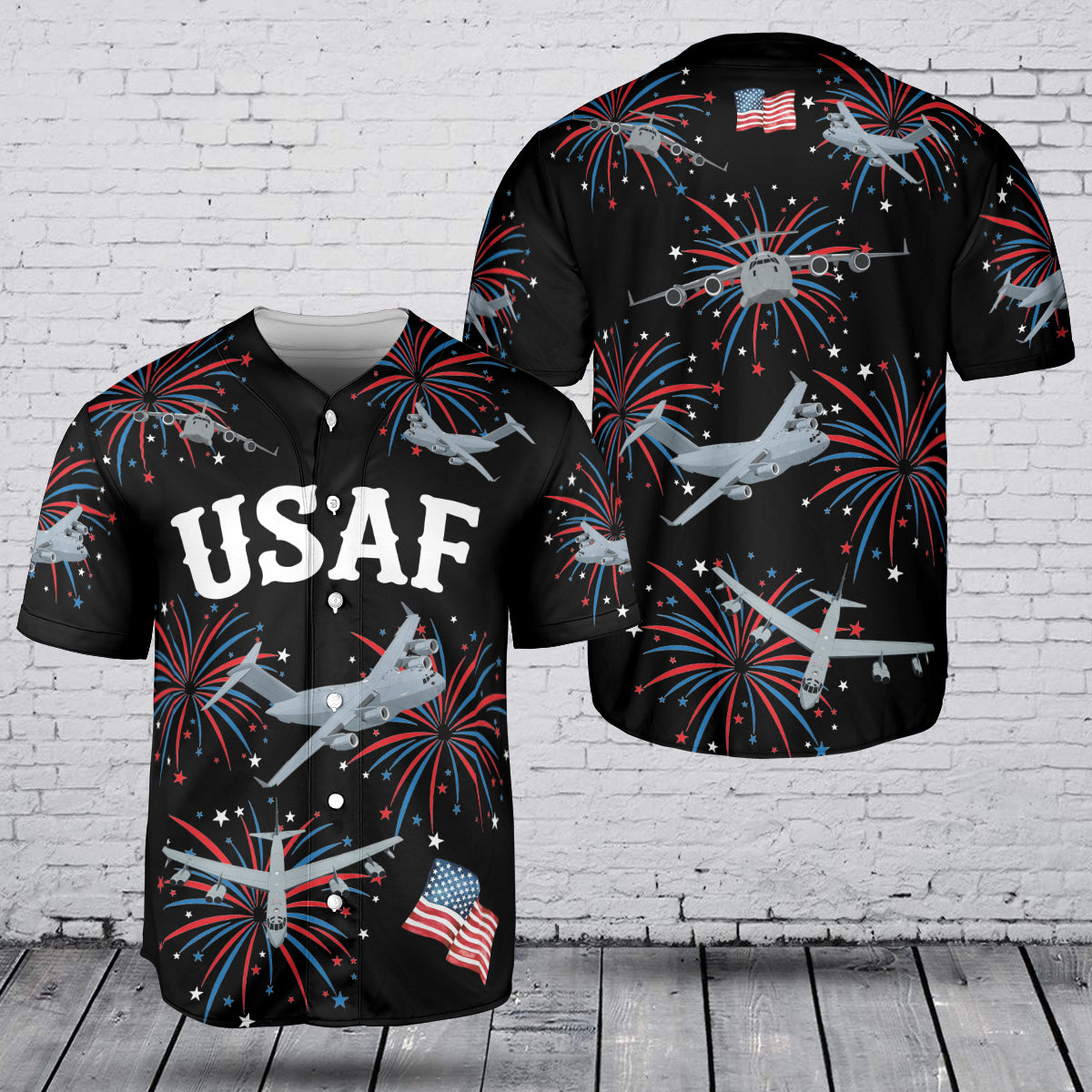USAF C-17 Globemaster III 250th Anniversary, 4th of July Baseball Jersey