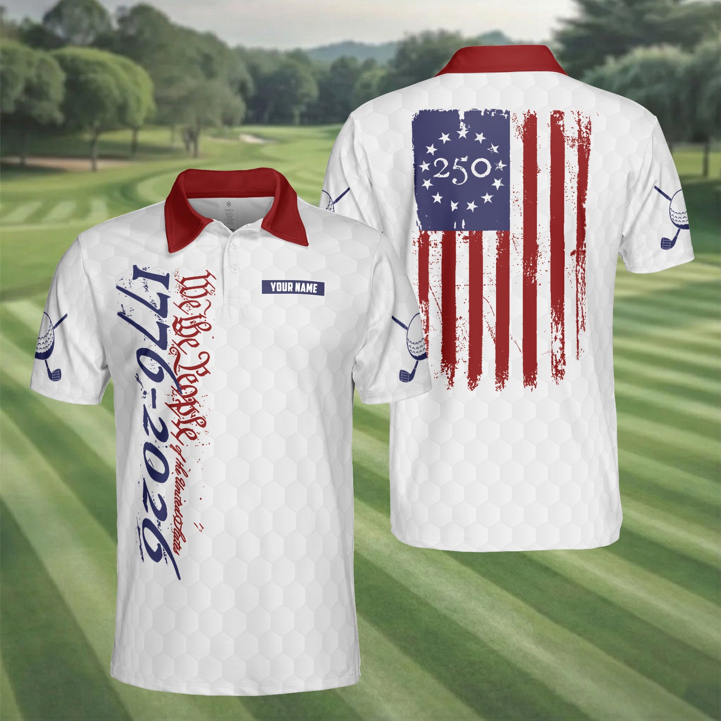 1776-2026 USA 250th Anniversary Golf Polo Shirt