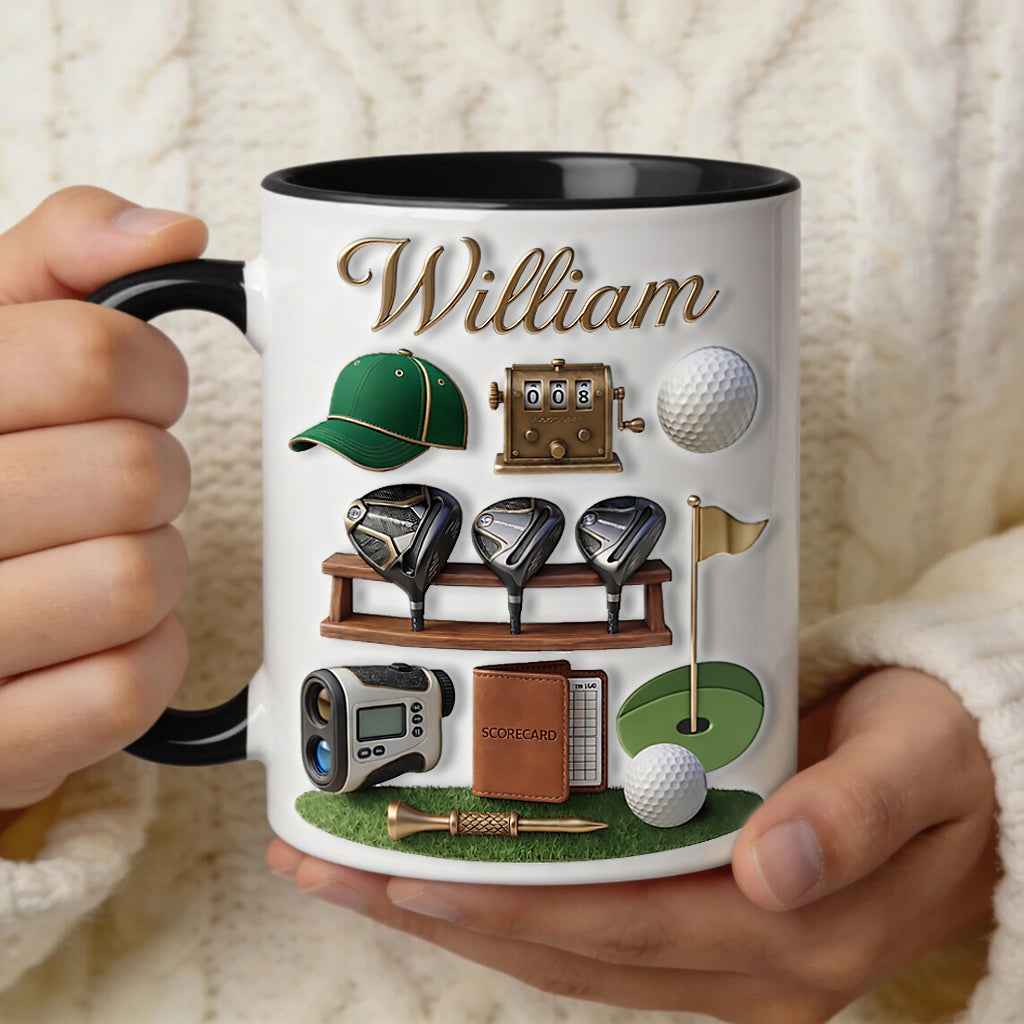 Personalized Golf Mug, Golf Lover Coffee Cup, Father's Day Gift For Dad Grandpa