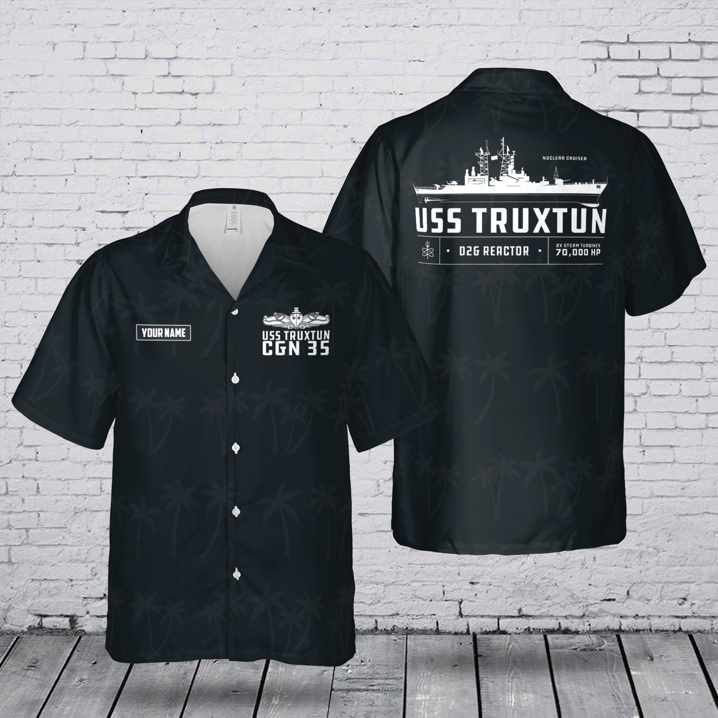 Custom Name USS Truxtun (CGN-35) Hawaiian Shirt