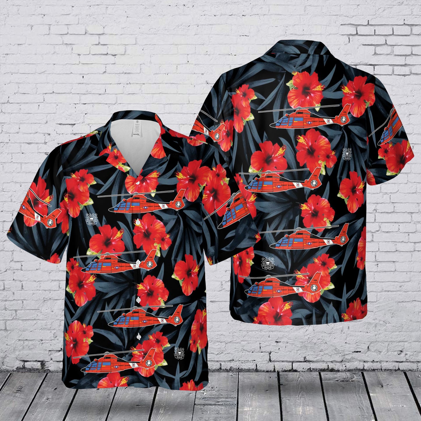 US Coast Guard (USCG) MH-65 Dolphin Hawaiian Shirt