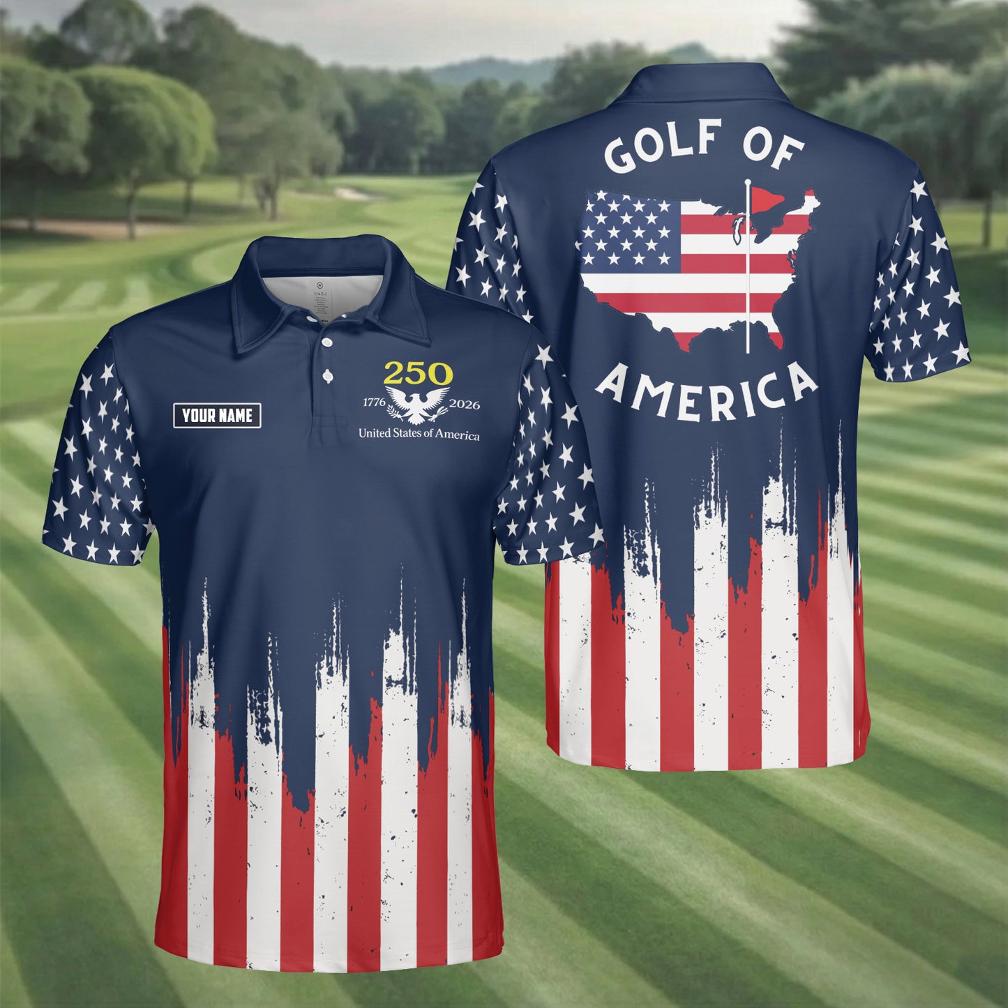 1776-2026 USA 250th Anniversary Golf Polo Shirt