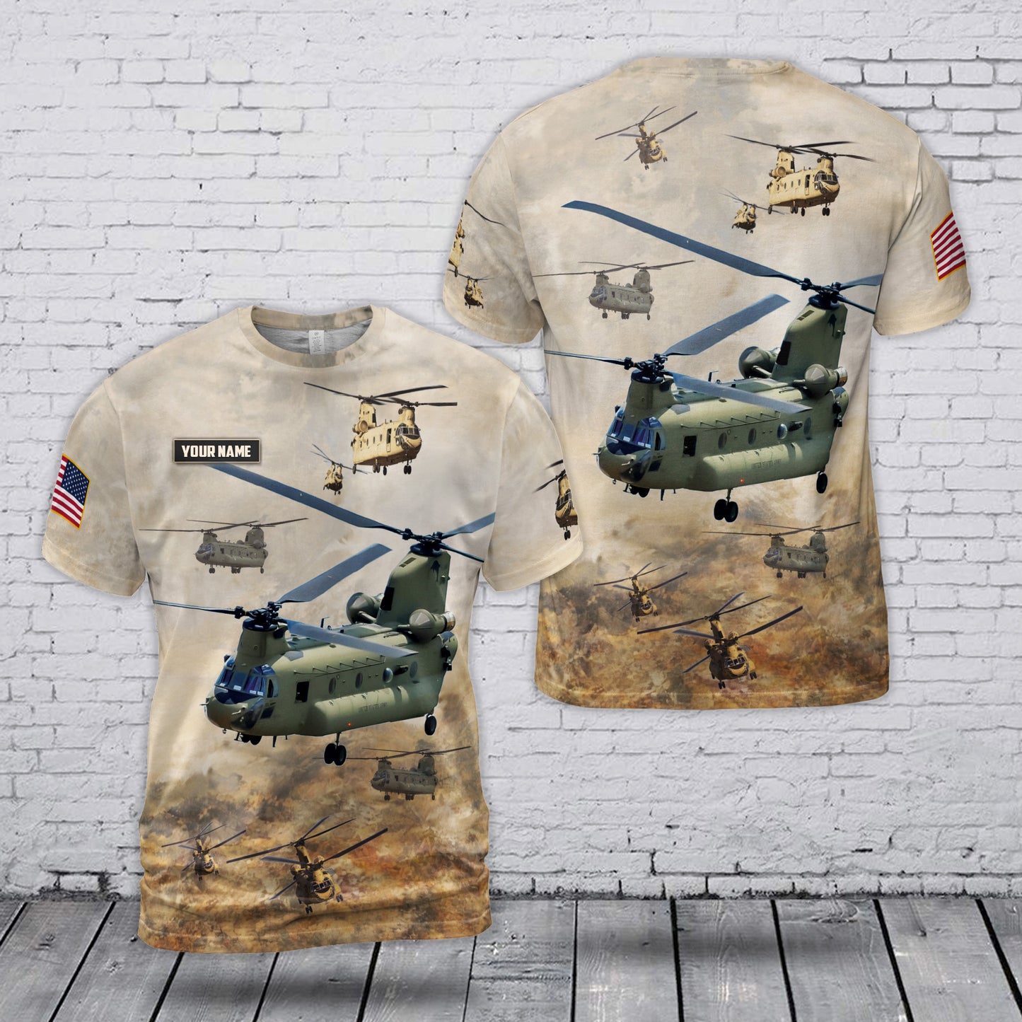 Custom Name Boeing CH-47 Chinook 3D T-Shirt