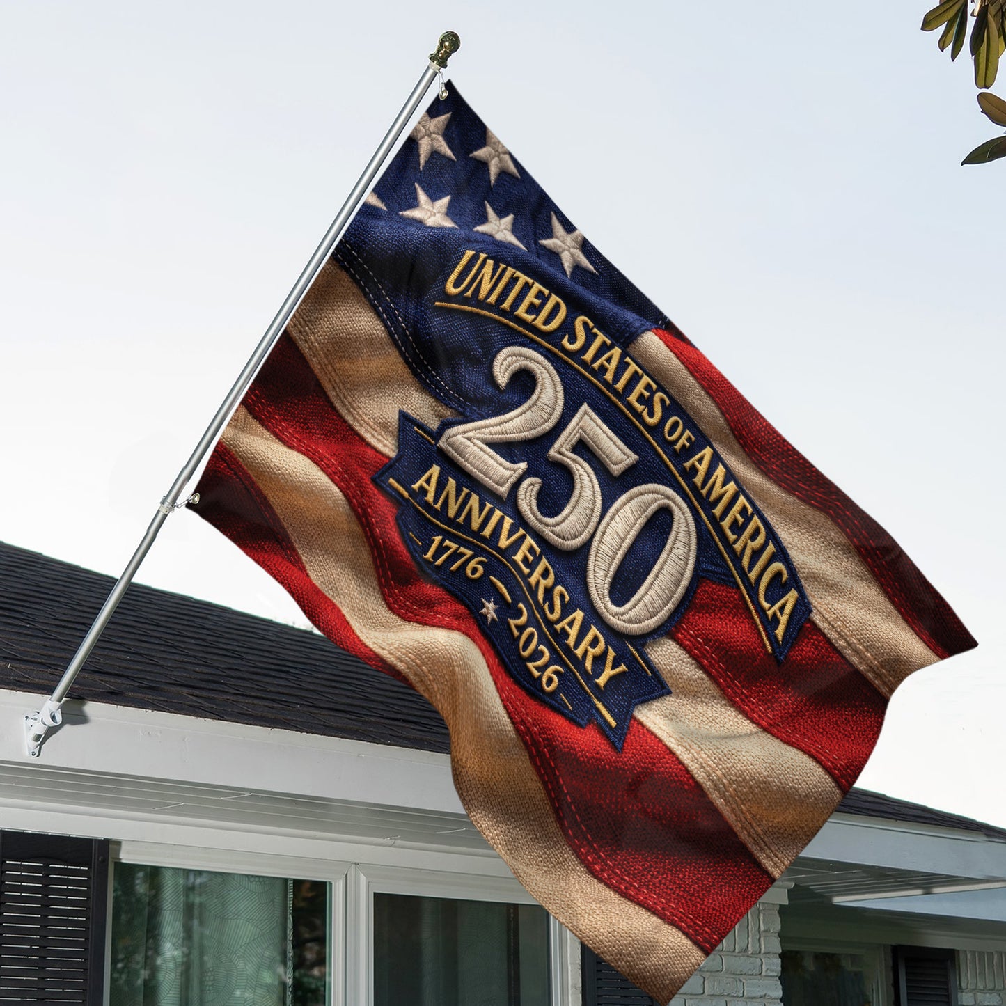 American 1776-2026 250th Anniversary July 4th Semiquincentennial House Flag